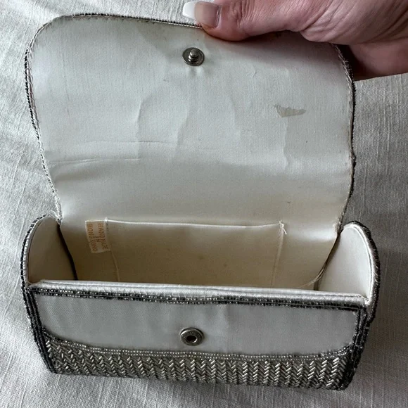 Rare Vintage hand beaded mini clutch purse - Picture 8 of 9